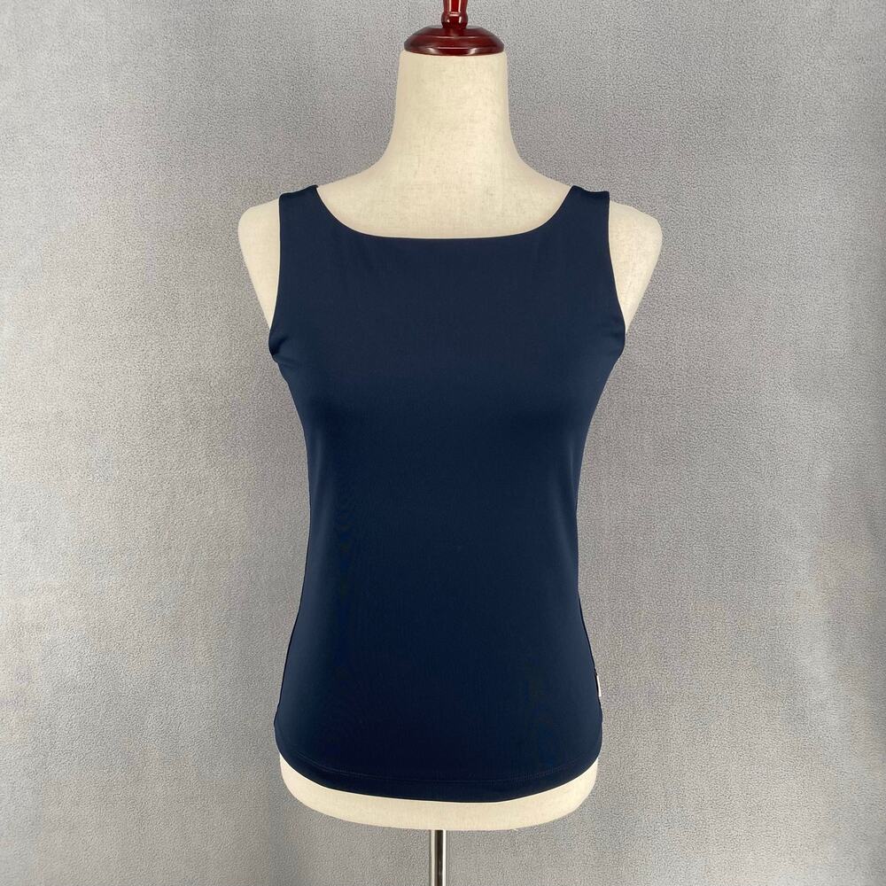 Remain Birger Christensen Fitted Jersey Top 8 Navy Blue Minimalist‎ Chic Tank